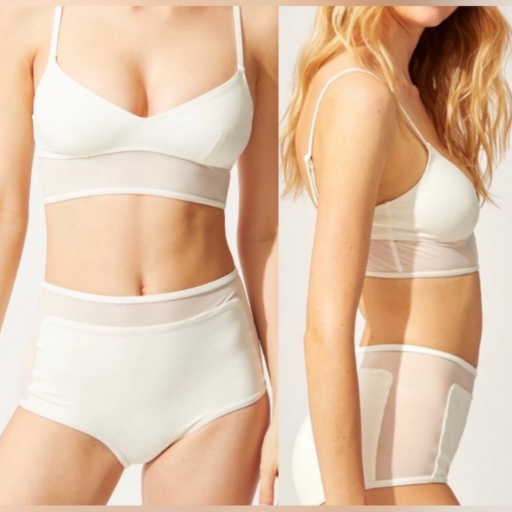 Solid and Striped brigitte white bikini set